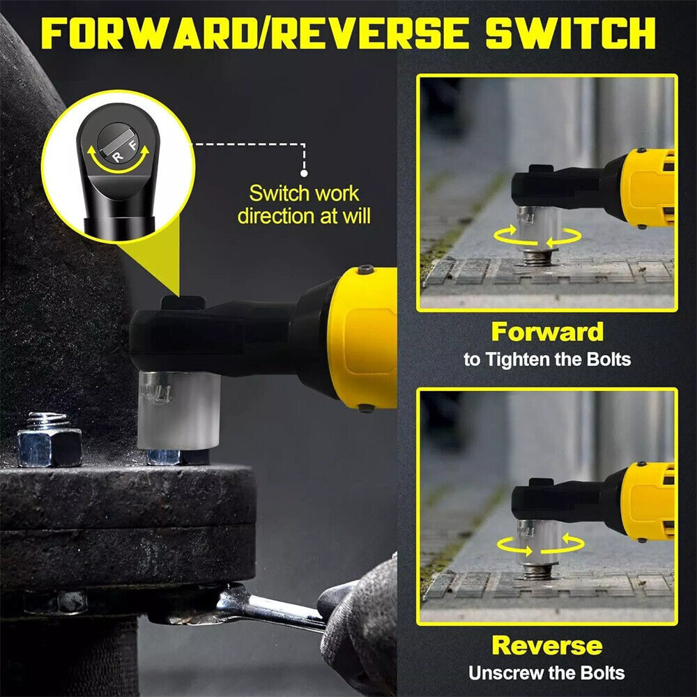 CISIVIS Cordless Electric Ratchet Wrench 3/8″ for Dewalt 20V Li-Ion Battery-