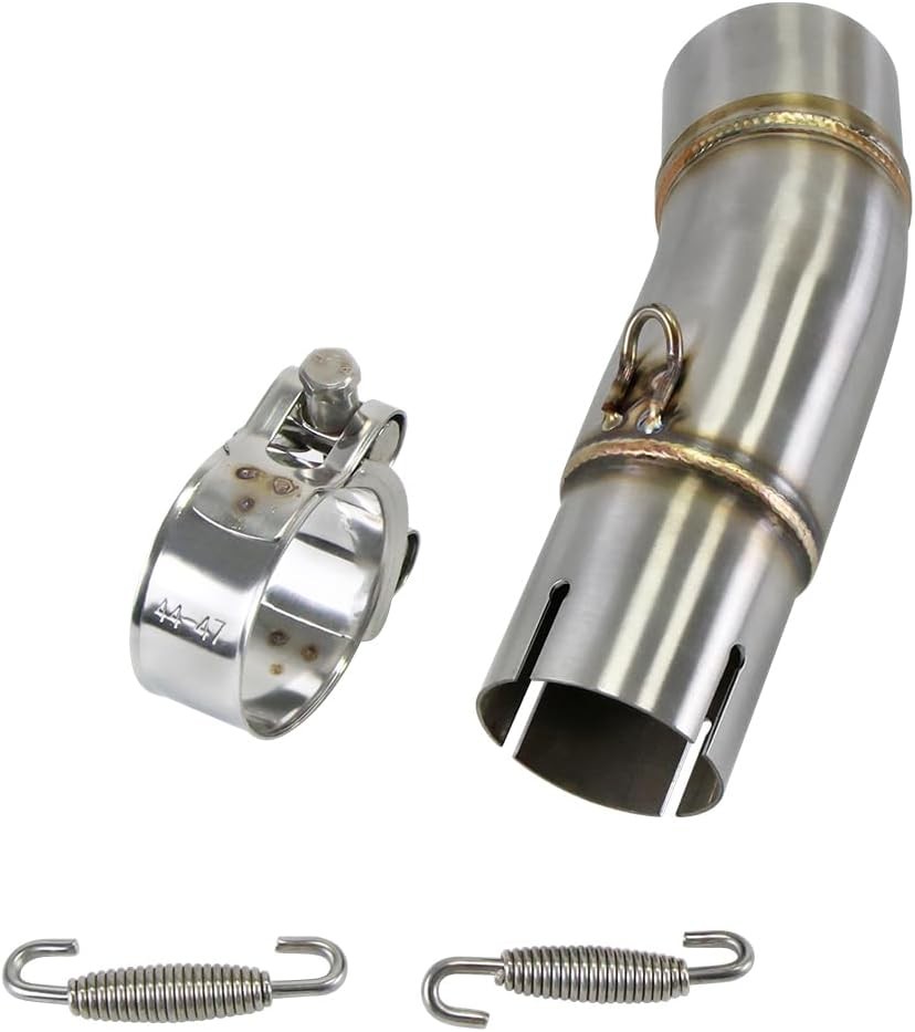 Motorcycle Exhaust Mid Pipe with Clamps – Muffler Adapter Connect