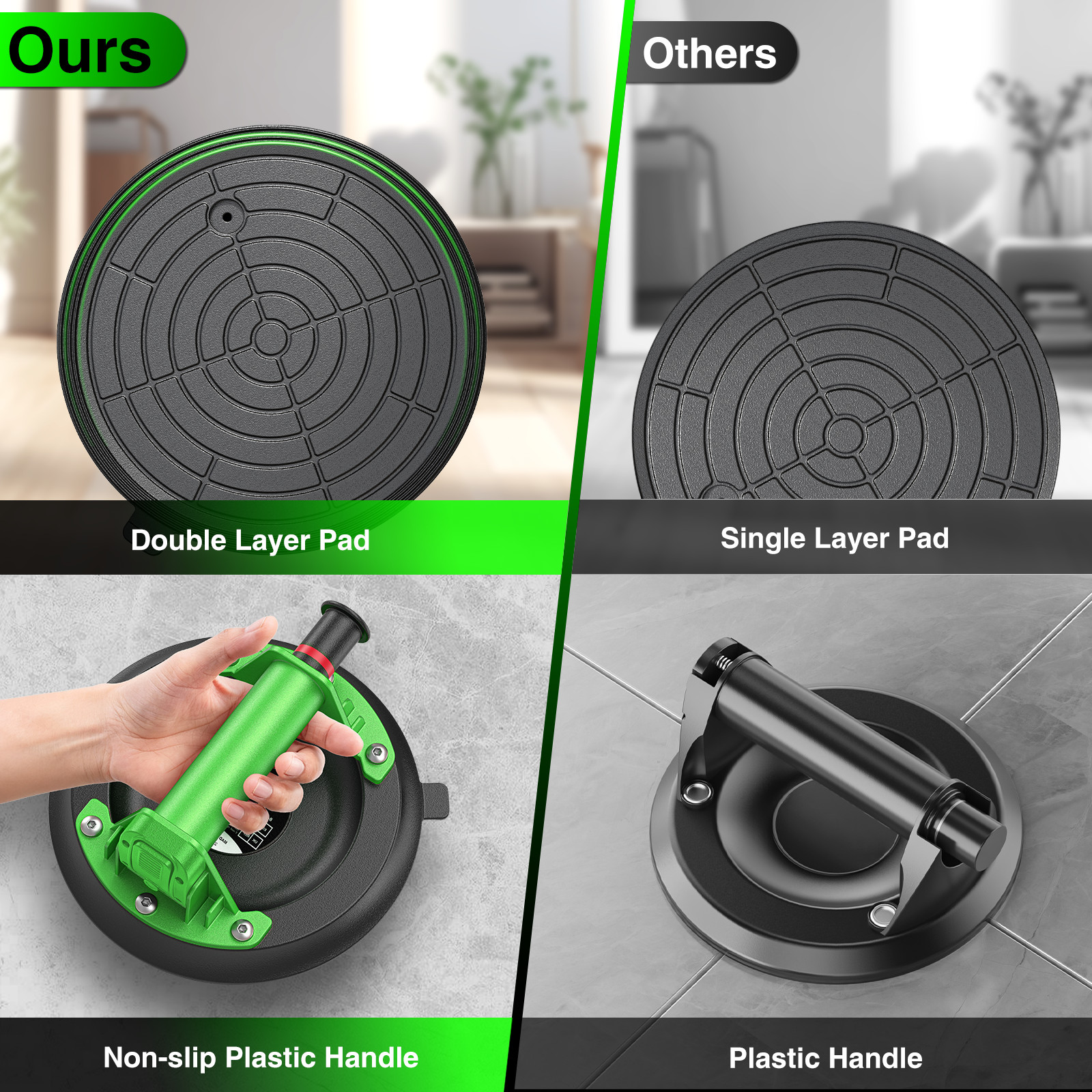 2x Glass Suction Cups 8″ for Windshield Heavy Duty Vacuum Glass Suction Cup Tool