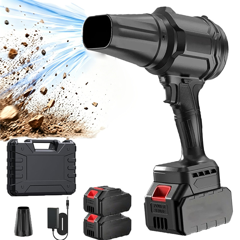 Powerful Electric Cordless Leaf Blower with 2 Batteries + Charger, 500,000 RPM