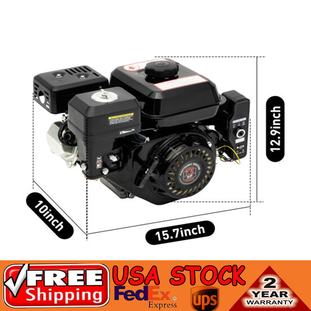 212cc 4-Stroke 7.5 HP Electric Start Horizontal Engine Go Kart Gas Engine Motor