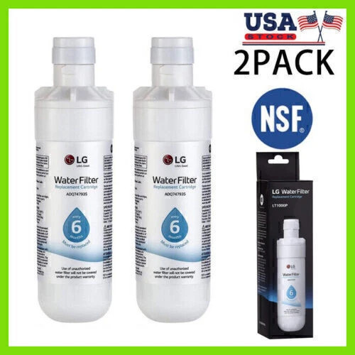 2 Pack LG LT1000P Refresh Refrigerator Ice Water Filter ADQ747935 GF-D706BSL US