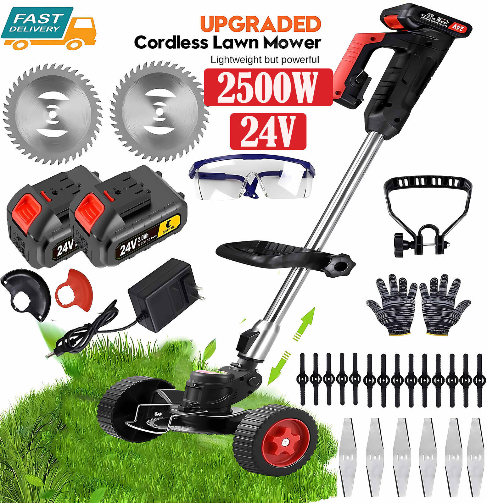 20000mAh Electric Cordless Grass String Trimmer Lawn Edger Weed Wacker Cutter