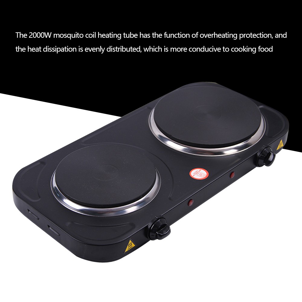 Electric Countertop Single/Double Burner 2000W Cooktop Cast Iron Hot Plates