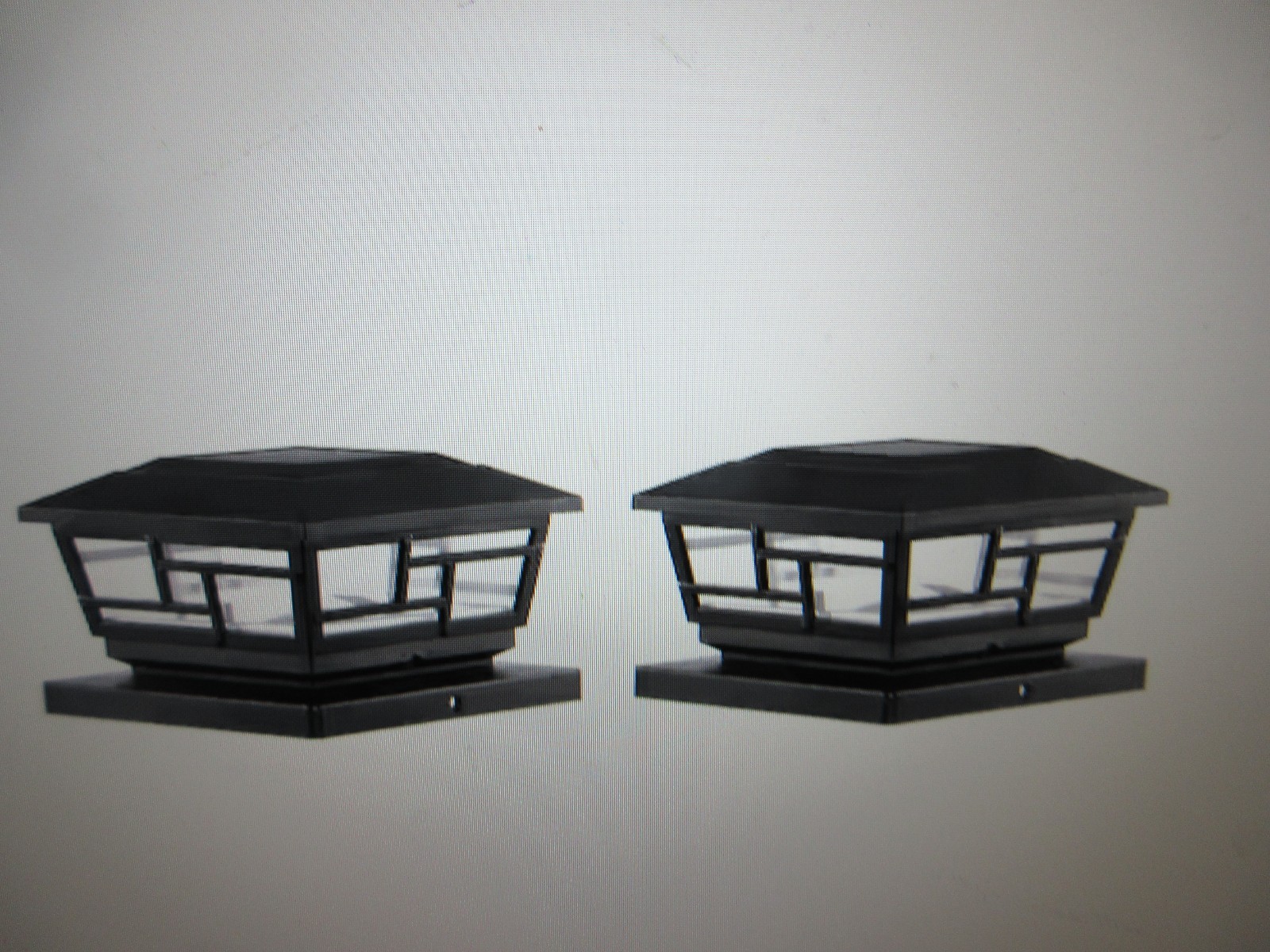 Hampton Bay 3.5 in x 3.5 in Black Outdoor Solar Post Light w 5.5 in Adapter 2PK