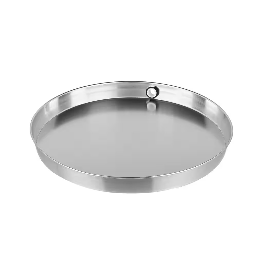 22 In. Aluminum round Water Heater Drain Pan with PVC Fitting