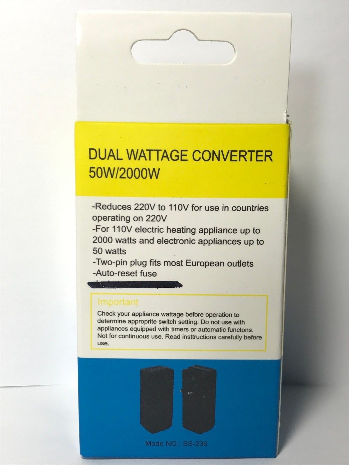 EU Europe to US USA 50-2000W Voltage Converter 220v to 110v Power Transformer