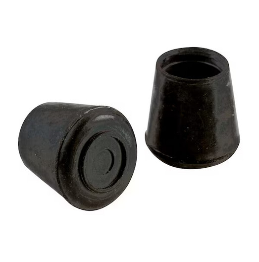 1 in. Black Rubber Leg Caps for Table, Chair, and Furniture Leg Floor Protectors