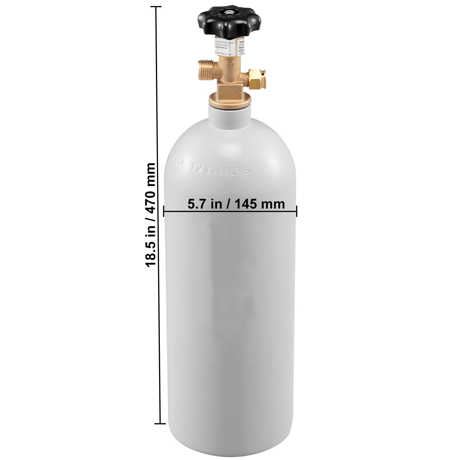 5 lbs Aluminum CO2 Cylinder with CGA320 Valve for Homebrew Draft Beer Aquarium