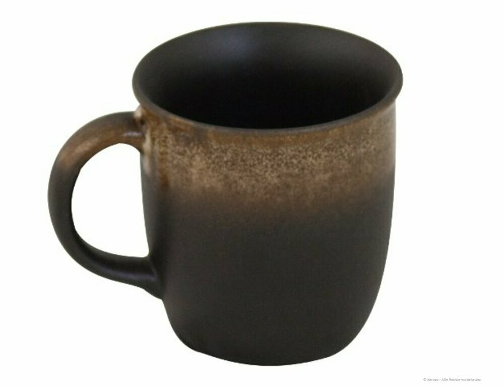 Bunzlauer ceramic coffee mug with handle 0.35 liter decor Zaciek Brown Cup