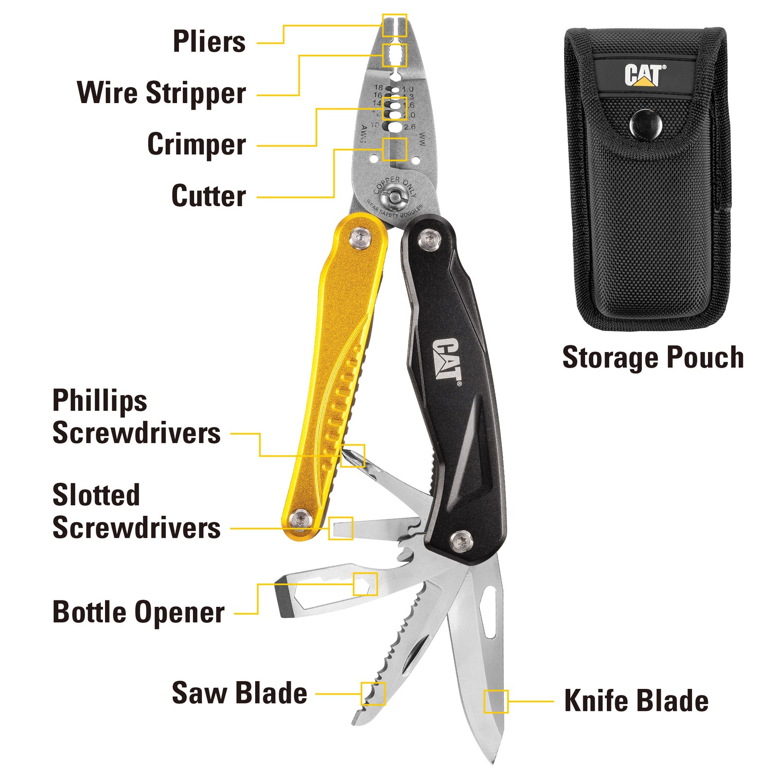 Cat 14-in-1 Multi-Tool with Sheath – 980104