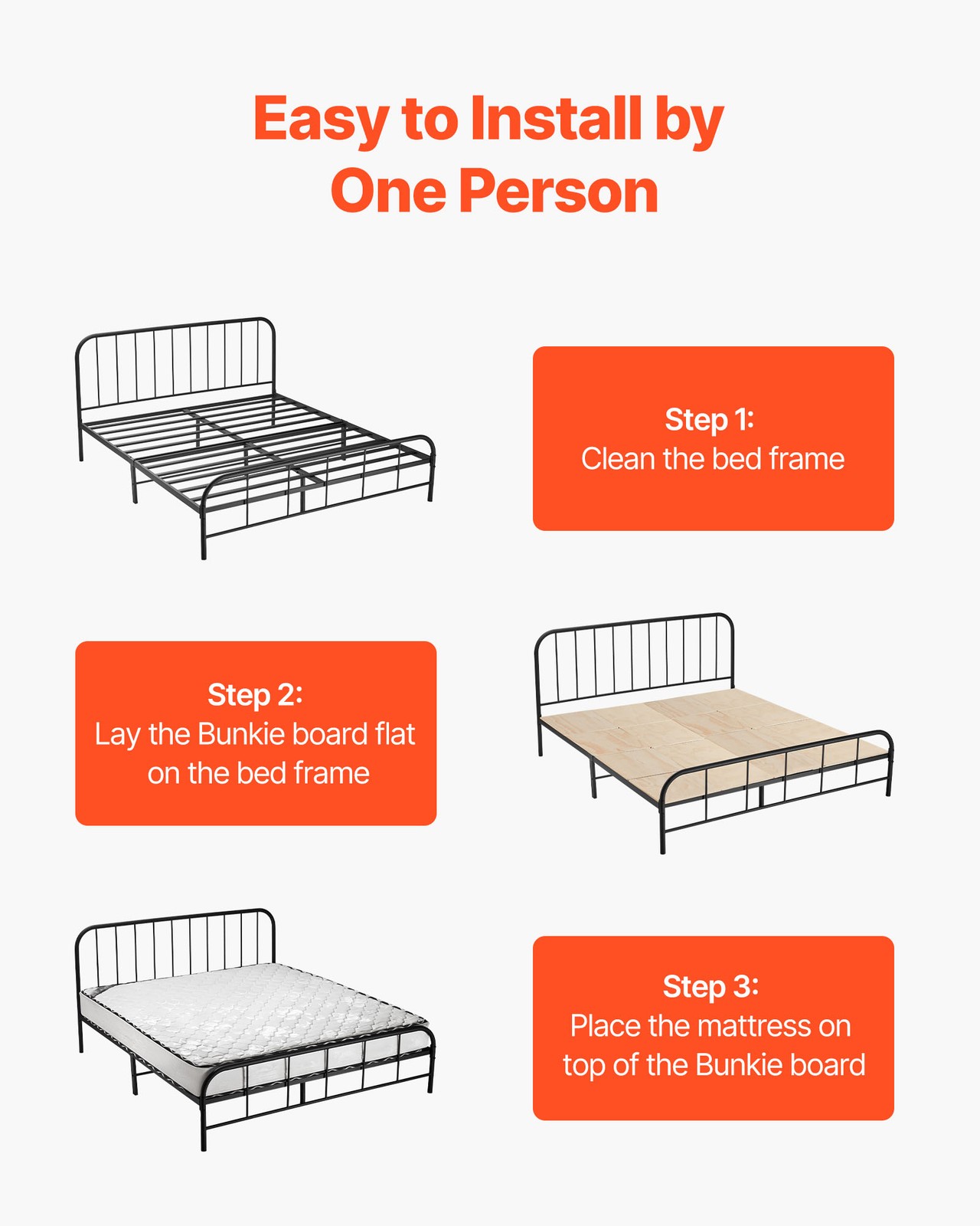 Uimoso Twin Size Bunkie Board 0.4″ Foldable Bed Board Slats w/ Connection 8 Pcs