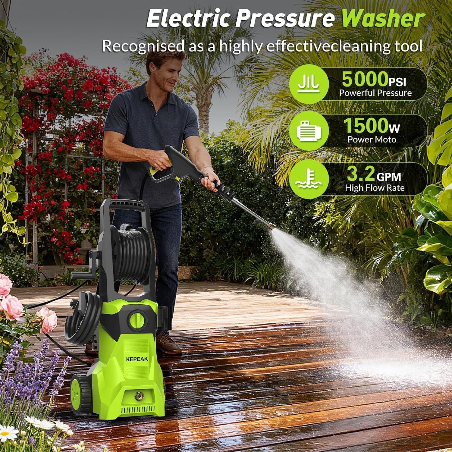 2026 Upgraded 5000PSI High Pressure Water Spray Gun Car Washer w/ 4 Nozzles US