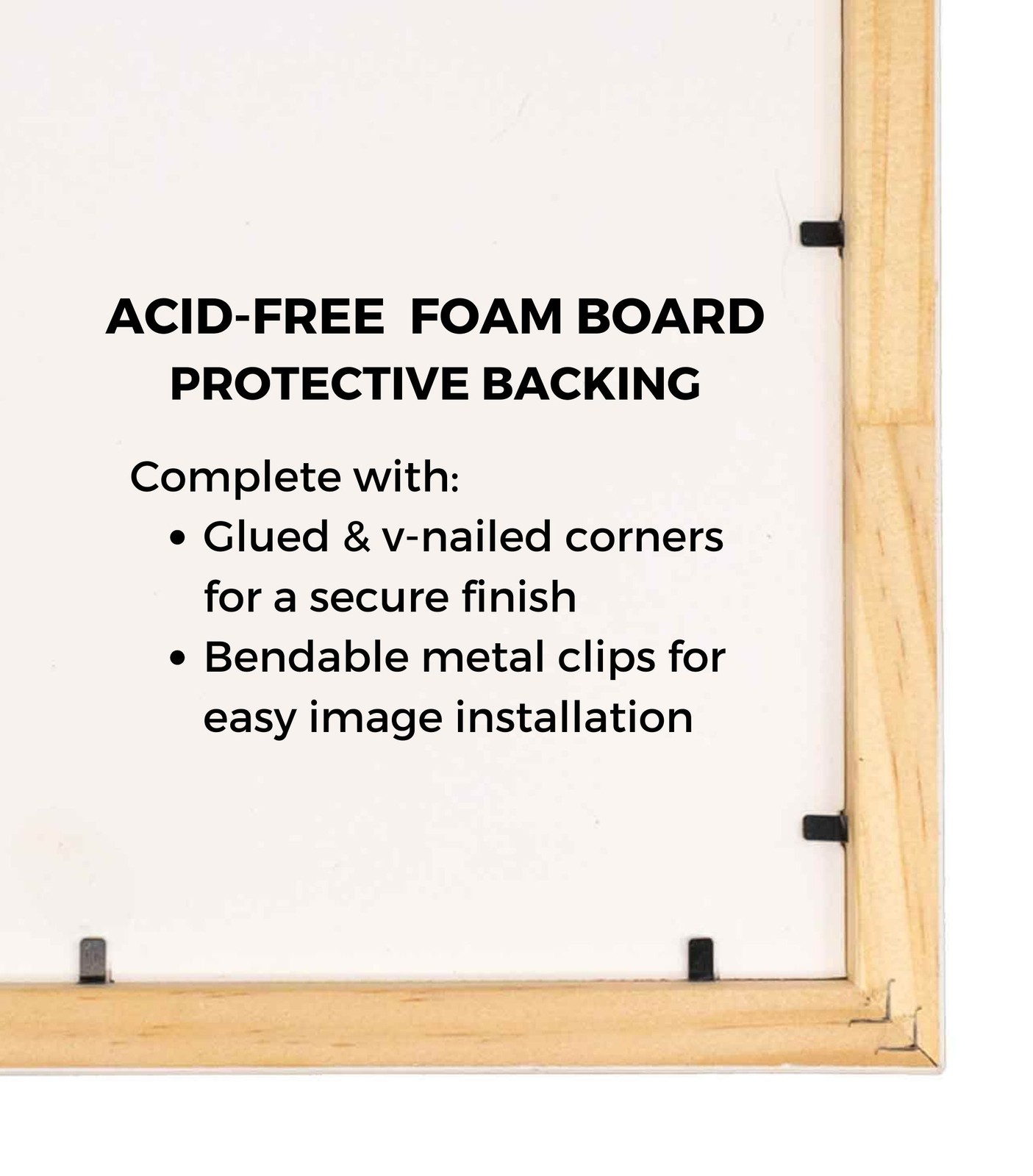 Contemporary Gold Frame – UV Acrylic, Backing Board, Hanging Hardware Included