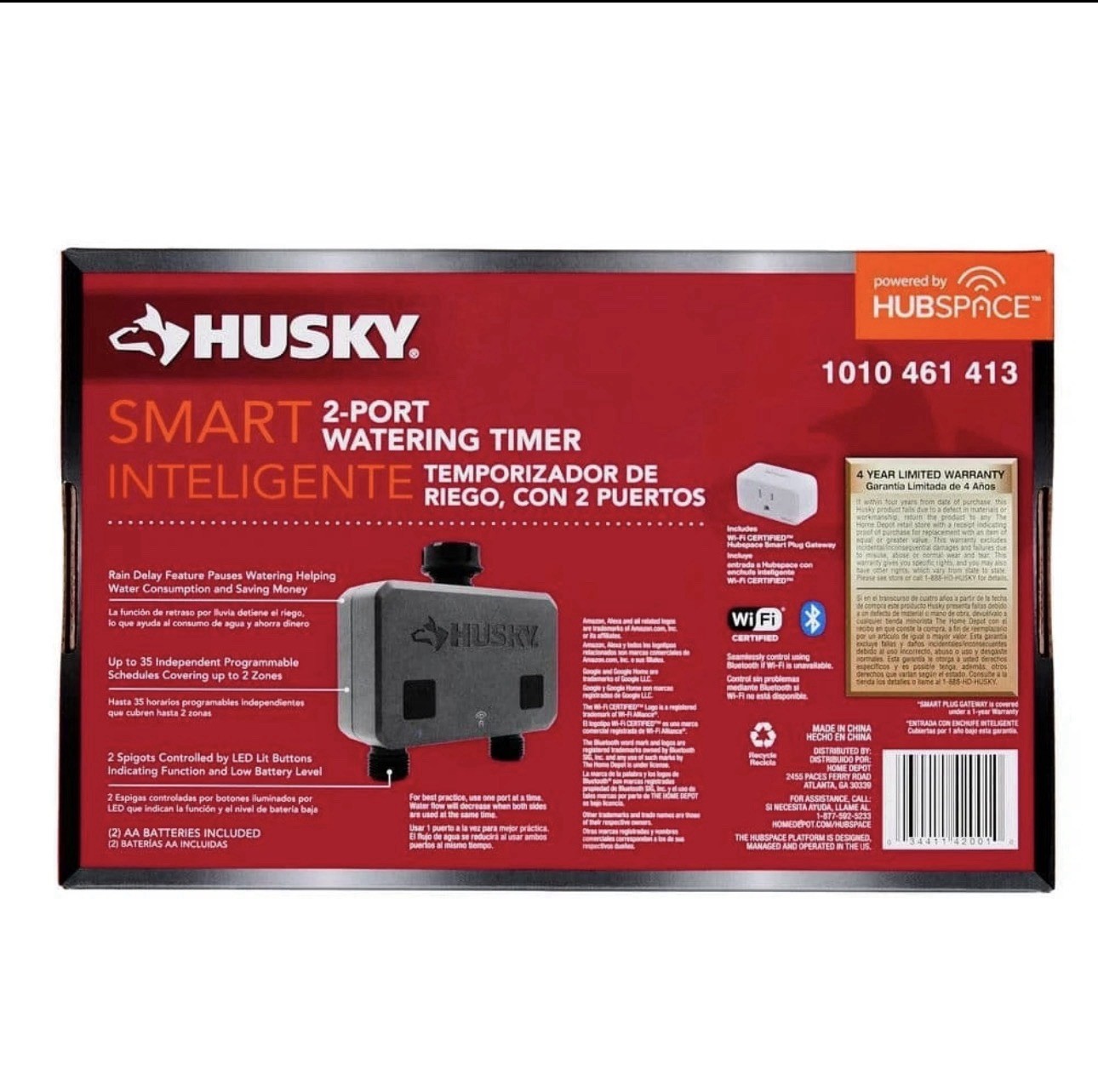 NEW! Husky Smart 2-Port Watering Timer Hubspace Bluetooth Sprinkler Irrigation