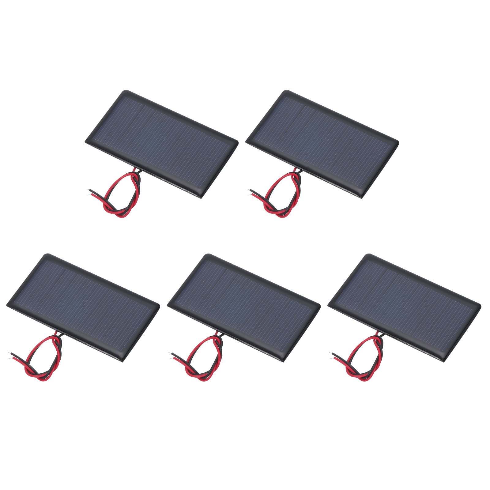 5 Pcs 5V 0.3W 60mA Mini Solar Panels with 2 Cable 68mm x 37mm