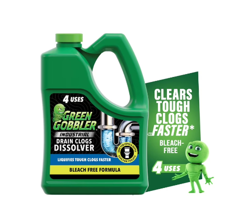 Green Gobbler Industrial Strength Drain Clog Remover & Cleaner Liquid Gel- 64Oz,