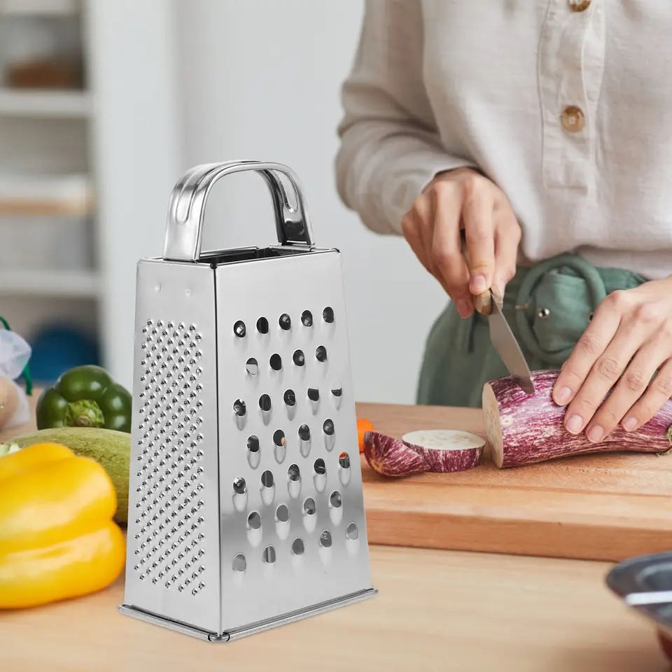 Kitchen Stainless Steel 4-Sided Box Food Grater Vegetable Cheese Slicer Shredder