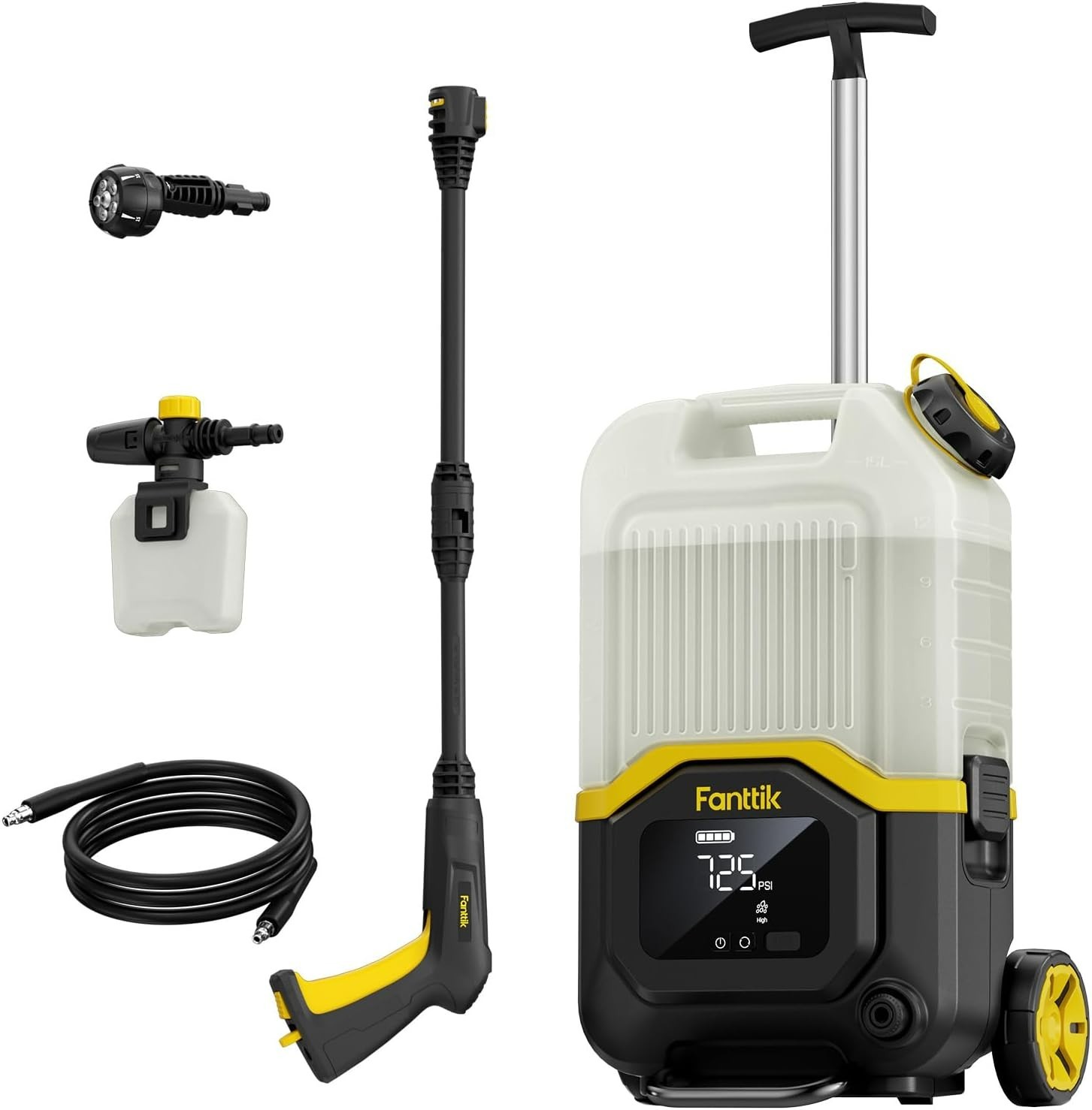 NB8 Ultra Cordless Pressure Washer 725PSI, 5-in-1 Nozzle, 20FT Hose