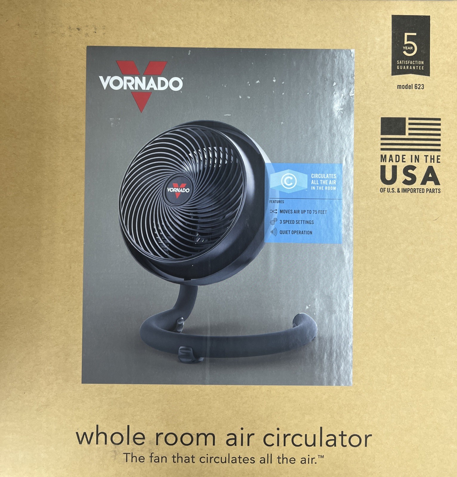 Vornado 623 Whole Room Air Circulator Fan w/ Variable Speed Black New OP