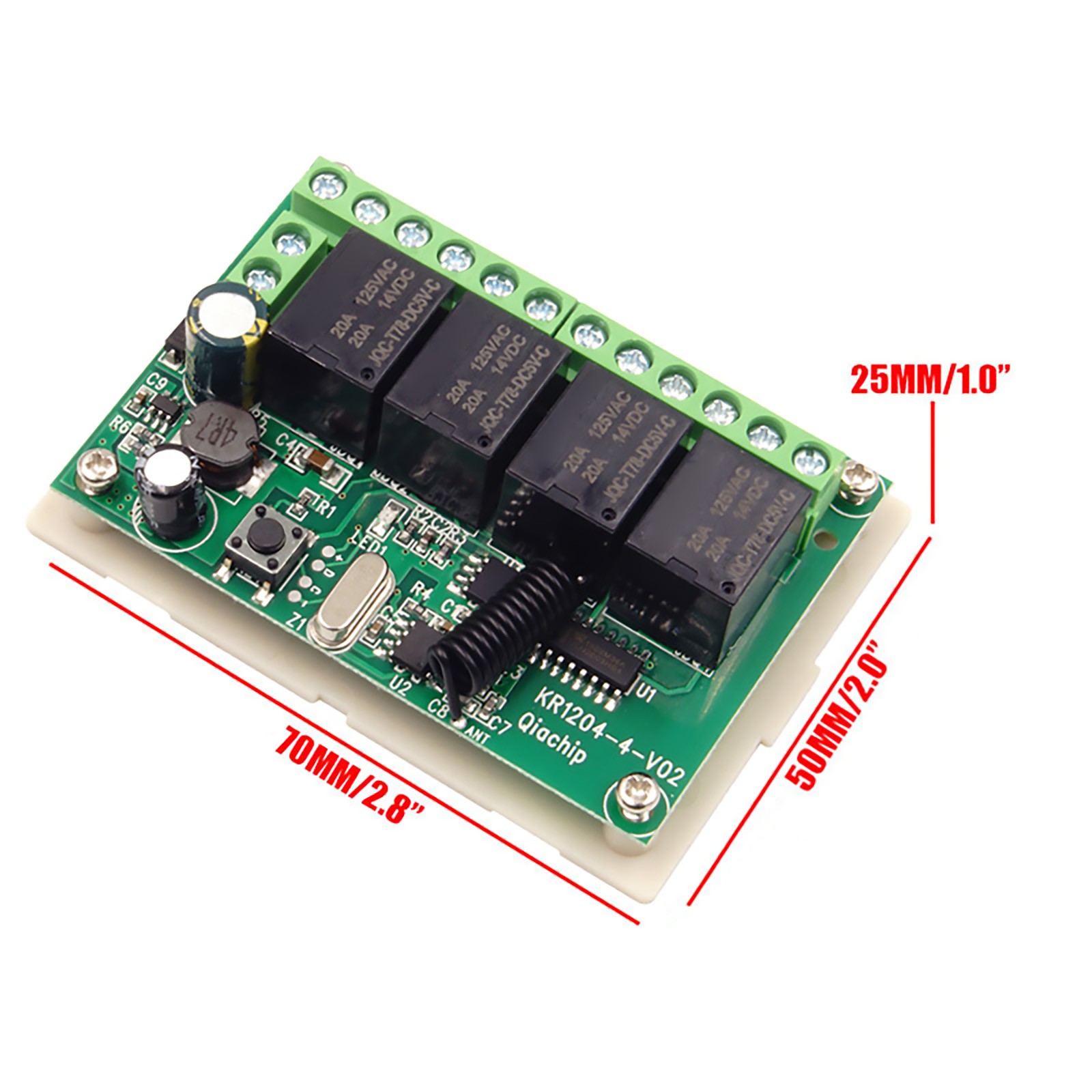 Long Range 4CH Channel Wireless Relay RF Remote Control Module Switch 433MHz