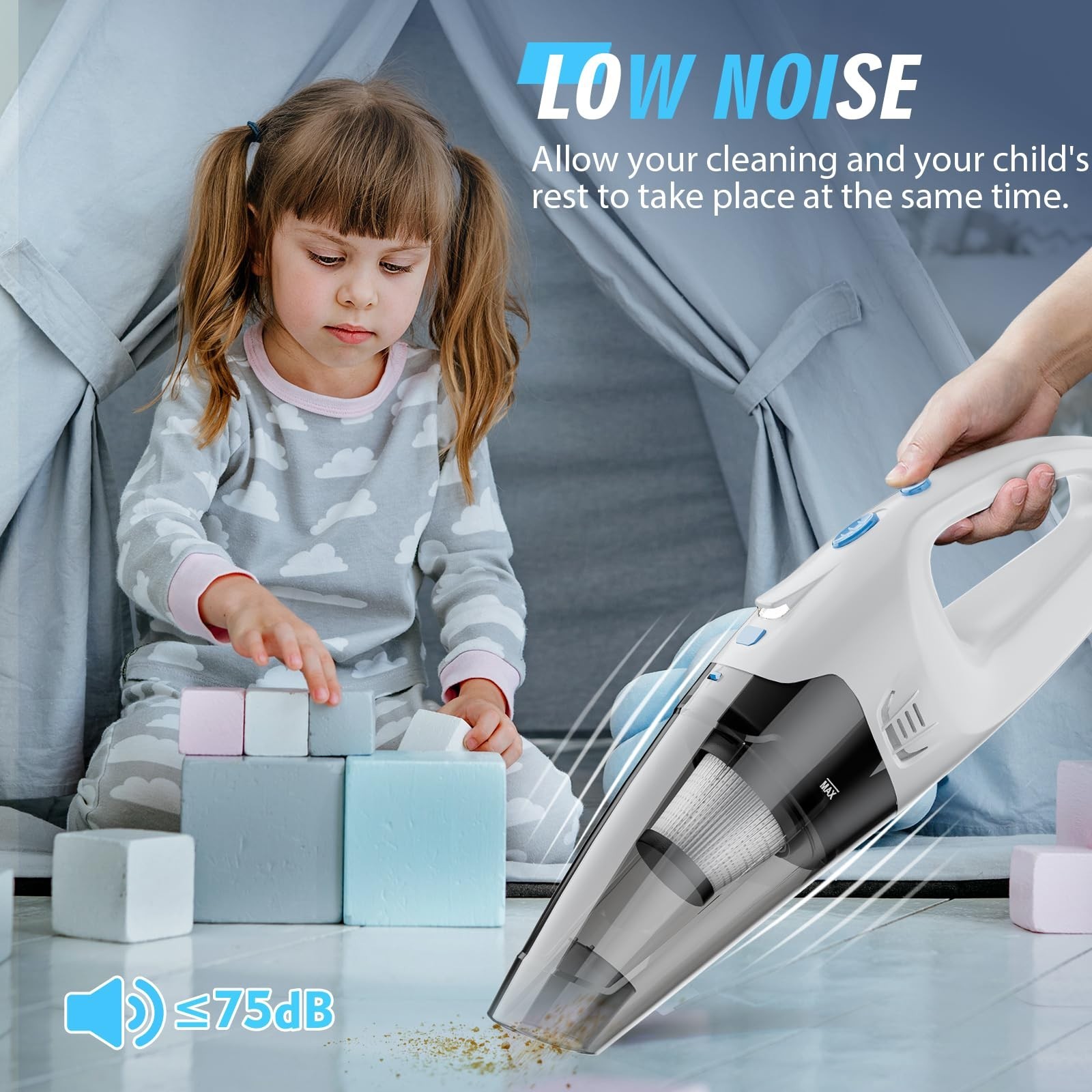 Handheld Vacuum Cordless, 6KPA Strong Suction & 25 Mins Runtime, 1.6lbs Light…