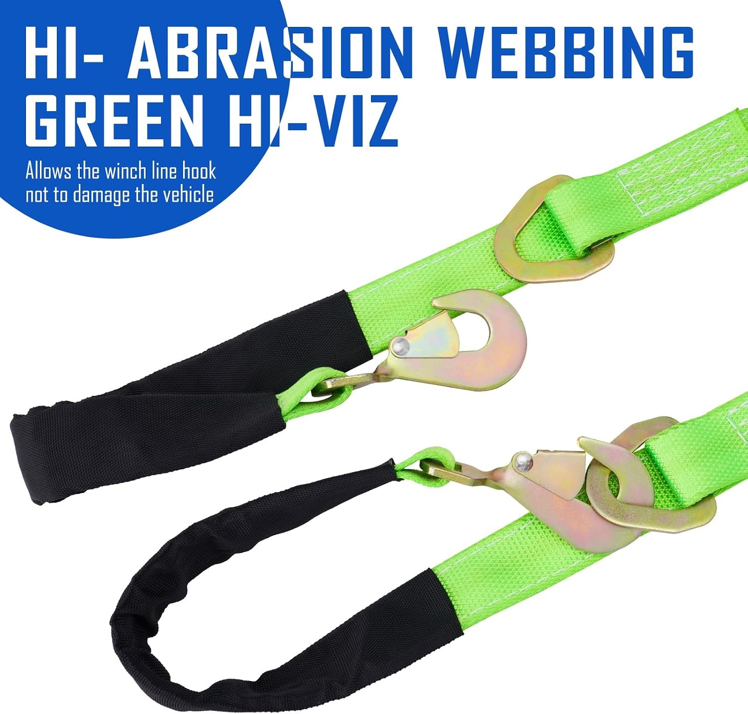 V-Bridle Strap, 5200LBS, Snap Hooks, Axle Strap for Towing