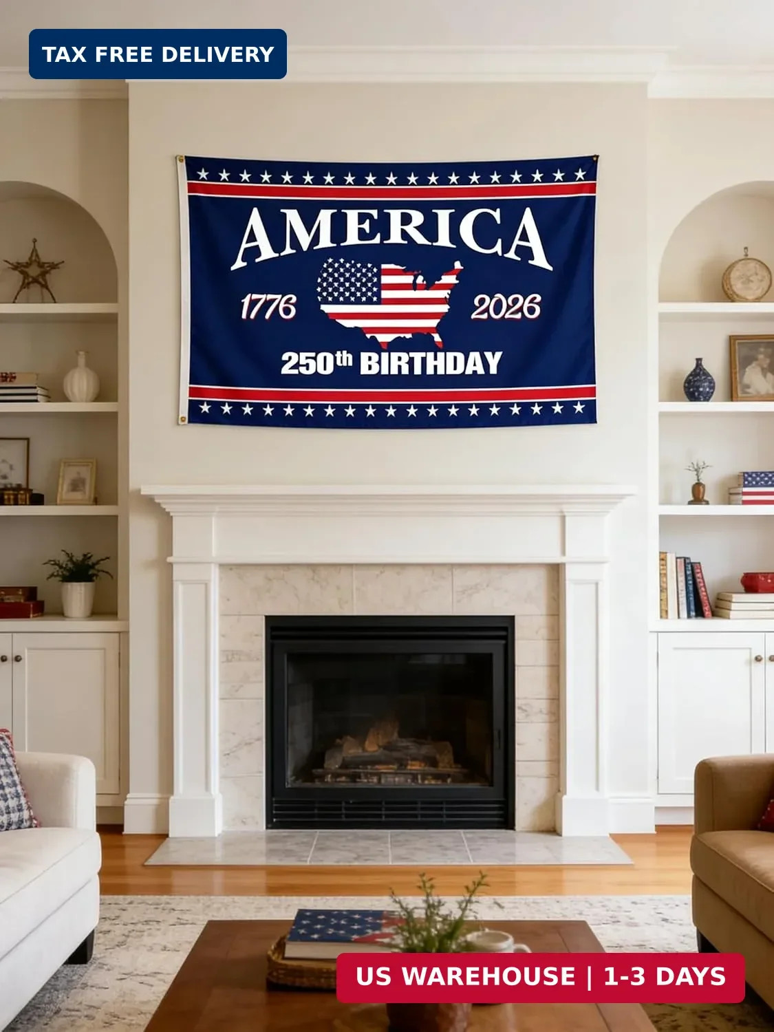 250 Years America Flag, 3X5 Ft, USA 250Th Anniversary Patriotic Design,1776-2026