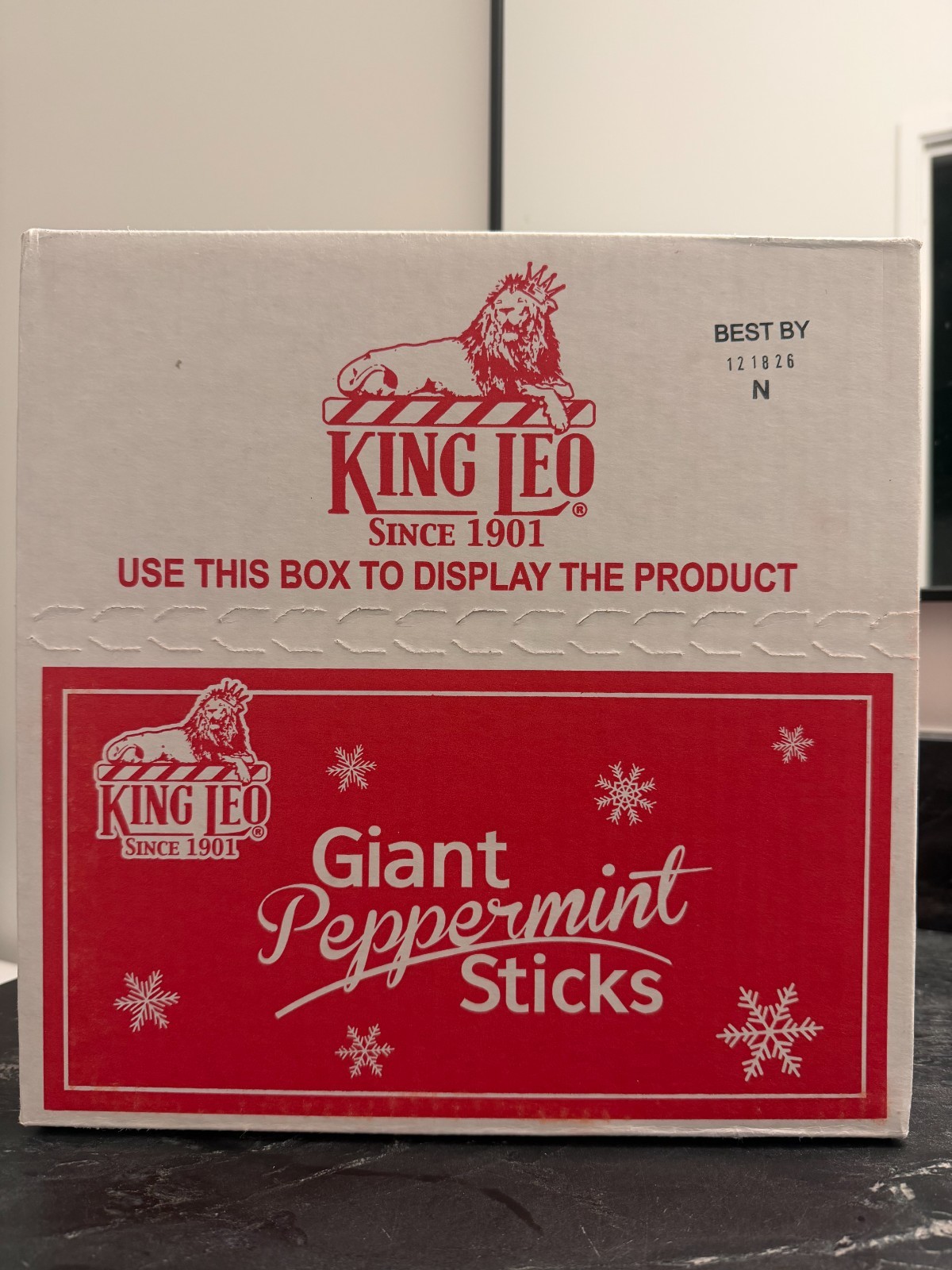 King Leo Giant Peppermint Sticks WHOLE CASE OF 48, 3.5 ounces ea SEE DESCRIPTION
