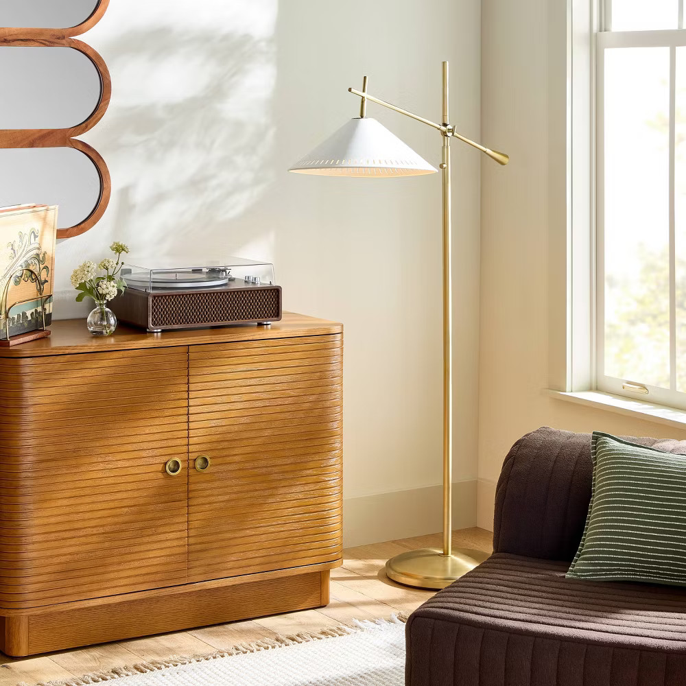 Sour Cream/Brass Hinge Floor Lamp – Hearth & Hand with Magnolia