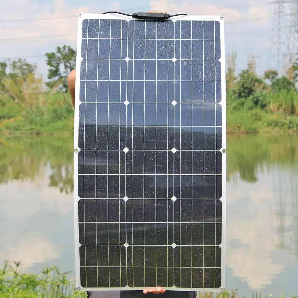 200W Mono Flexible Solar Panel 12v Portable Power Charge Camping Home RV Battery