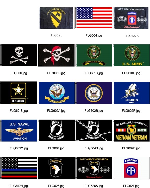 3′ x 5′ Flag Army/Navy/Seebee/Aviation/POW/MIA/VIETNAM VETERAN/82 101 Airborne