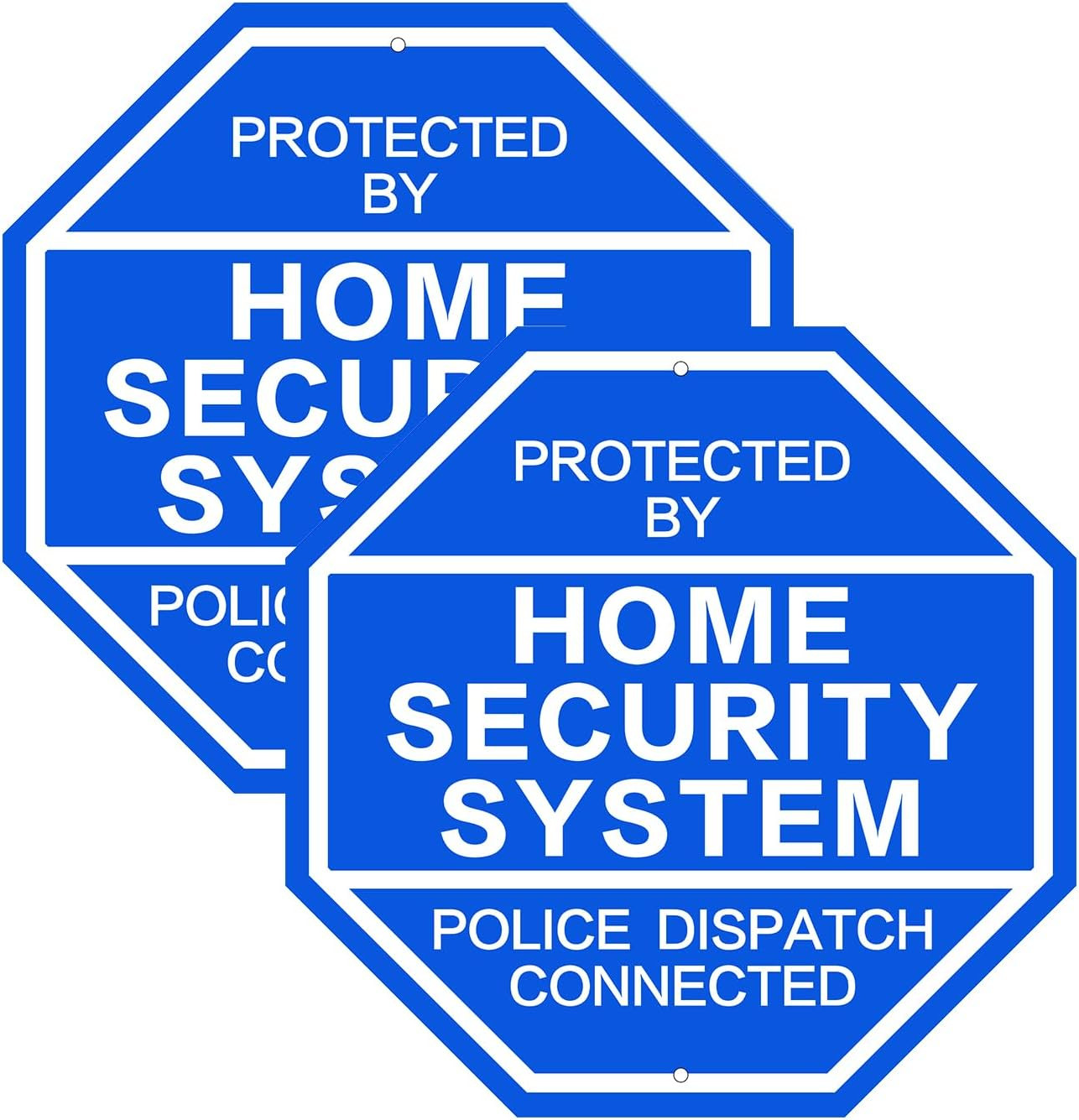 2 Pack Home Security Sign 10×10 Reflective Aluminum Yard Warning Police Dispatch