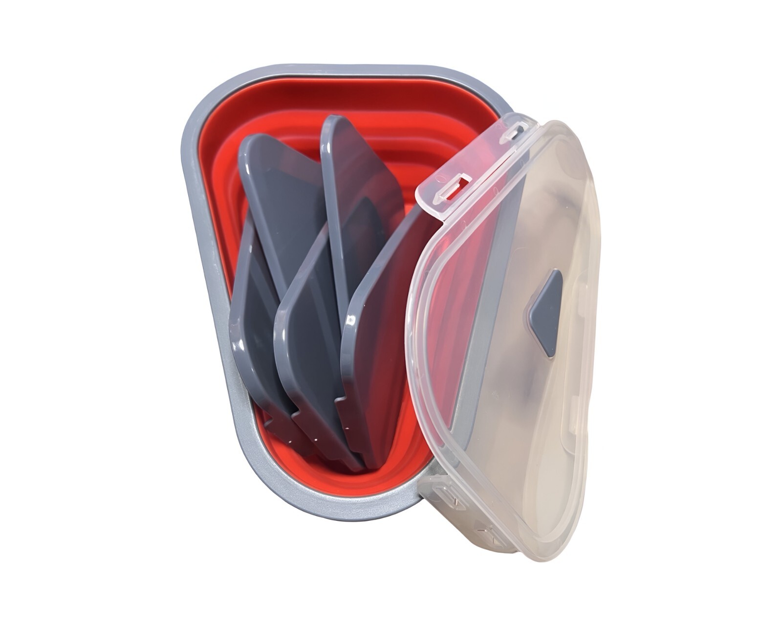 Reusable Pizza Storage Container 5 Heating Trays Collapsable Microwaveable Meal