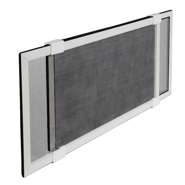 M-D Adjustable 37-in x 10-in White Fiberglass Frame Window Screen