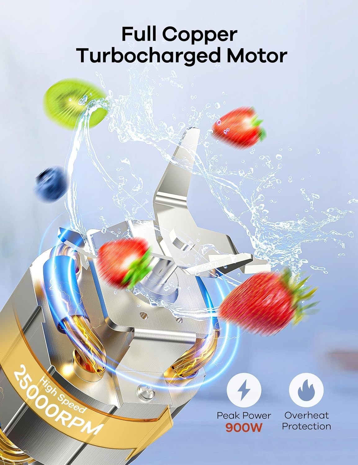 BPA-Free Personal Blender with Stainless Steel Blades and Dishwasher Safe Parts