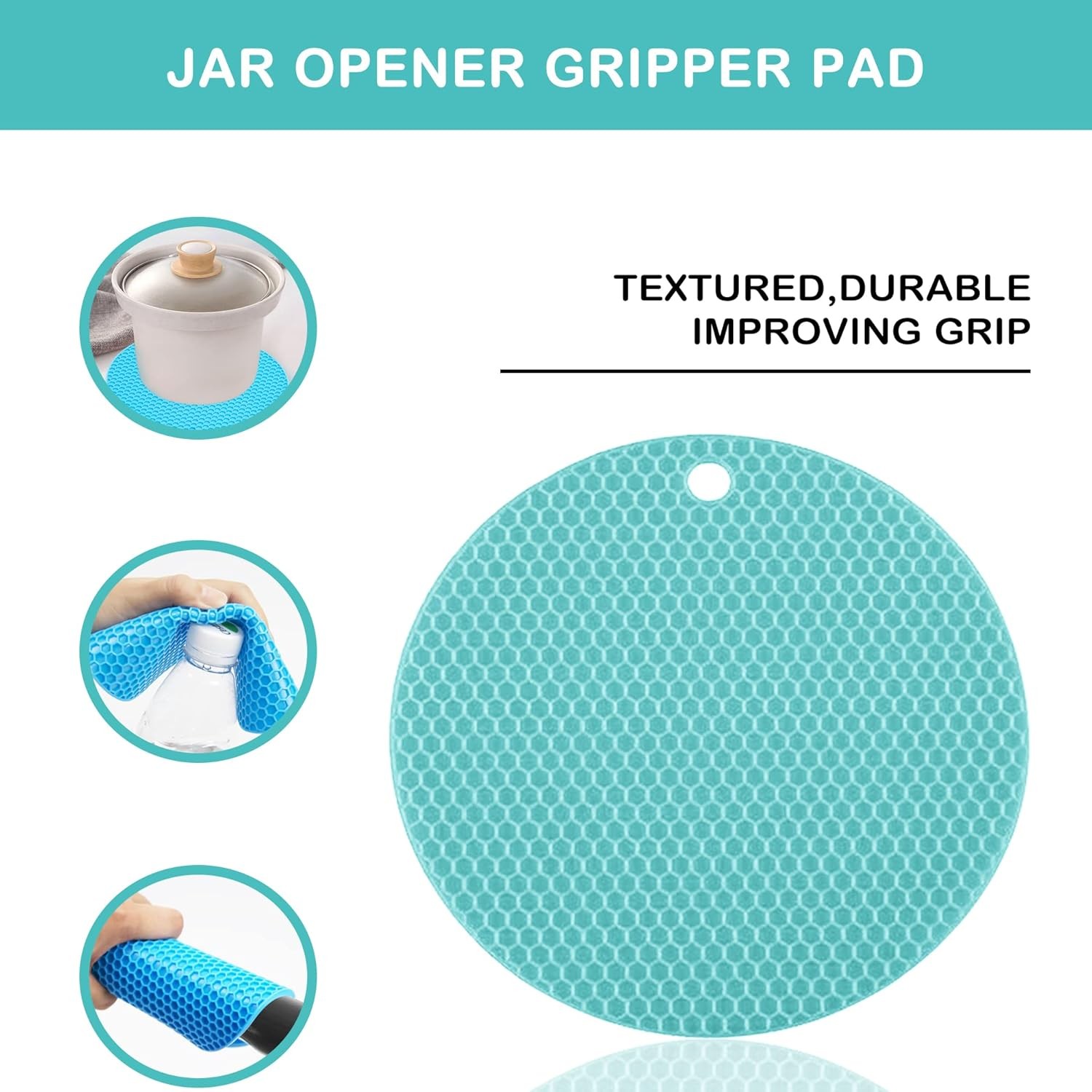 Blue 5-in-1 Jar Opener Non-slip Gripper for Weak Arthritic Hands
