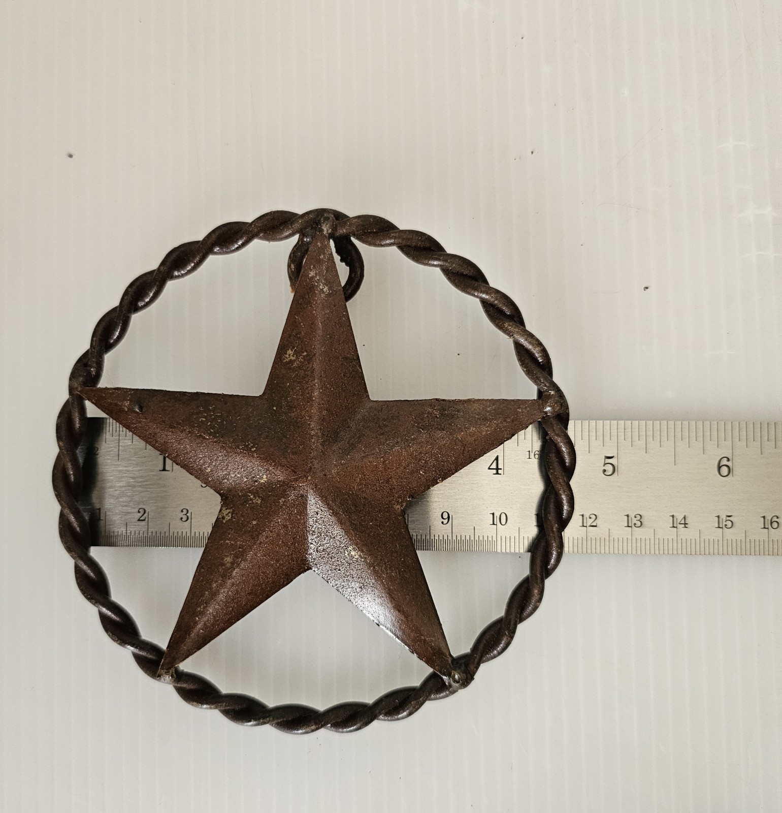 5 Cast Iron TX Texas Star Rope, 4.5 Inch, Western Rustic Decor DIY Crafts