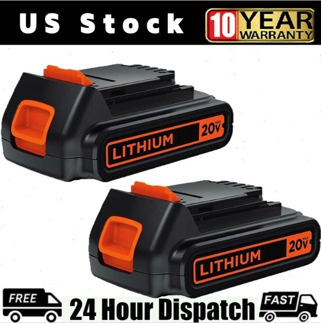 2PACK 20V Lithium 1.5Ah Battery for BLACK & DECKER 20 Volt LBXR20 LBX20 LB20 US