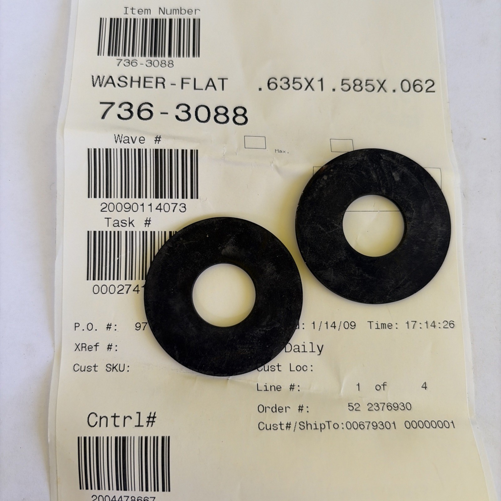 Cub Cadet 736-3088 Flat Washer D2