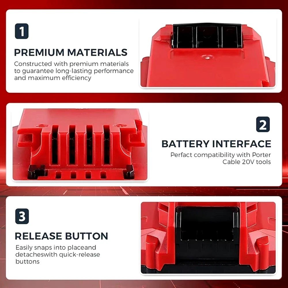 2PACK 20 Volt 8.0Ah Lithium-ion Battery for Porter Cable 20V MAX PCC685L PCC680L