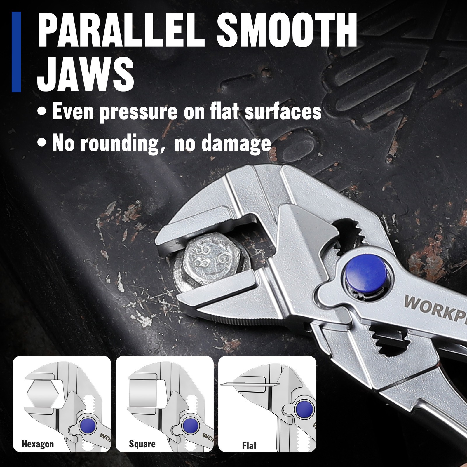 WORKPRO Mini Pliers Wrench 4Inch Smooth Jaw Pliers Alloy Steel Adjustable Wrench