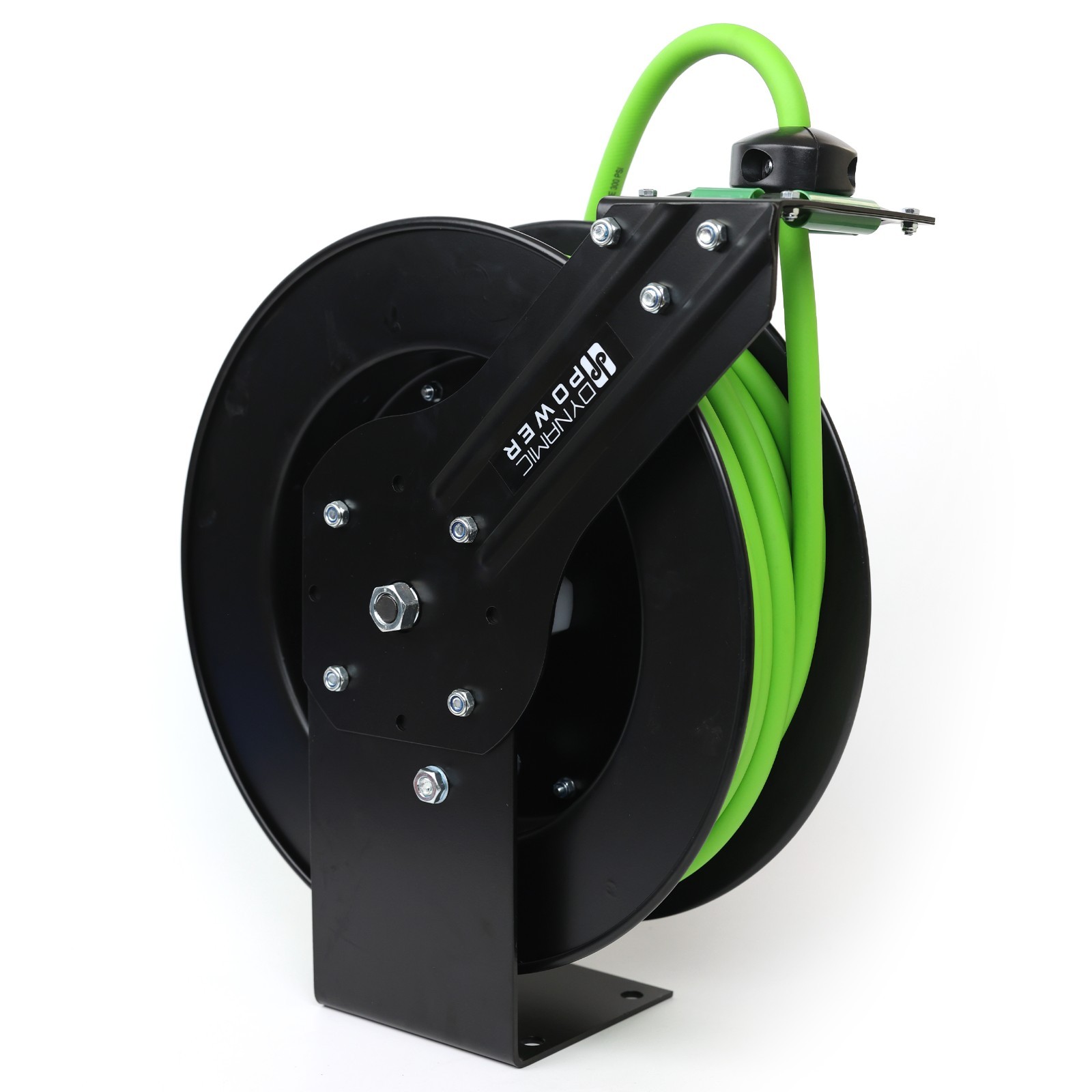 Retractable Metal Air Hose Reel – 3/8″ I.D. x 50-Foot Heavy-Duty Hybrid Hose