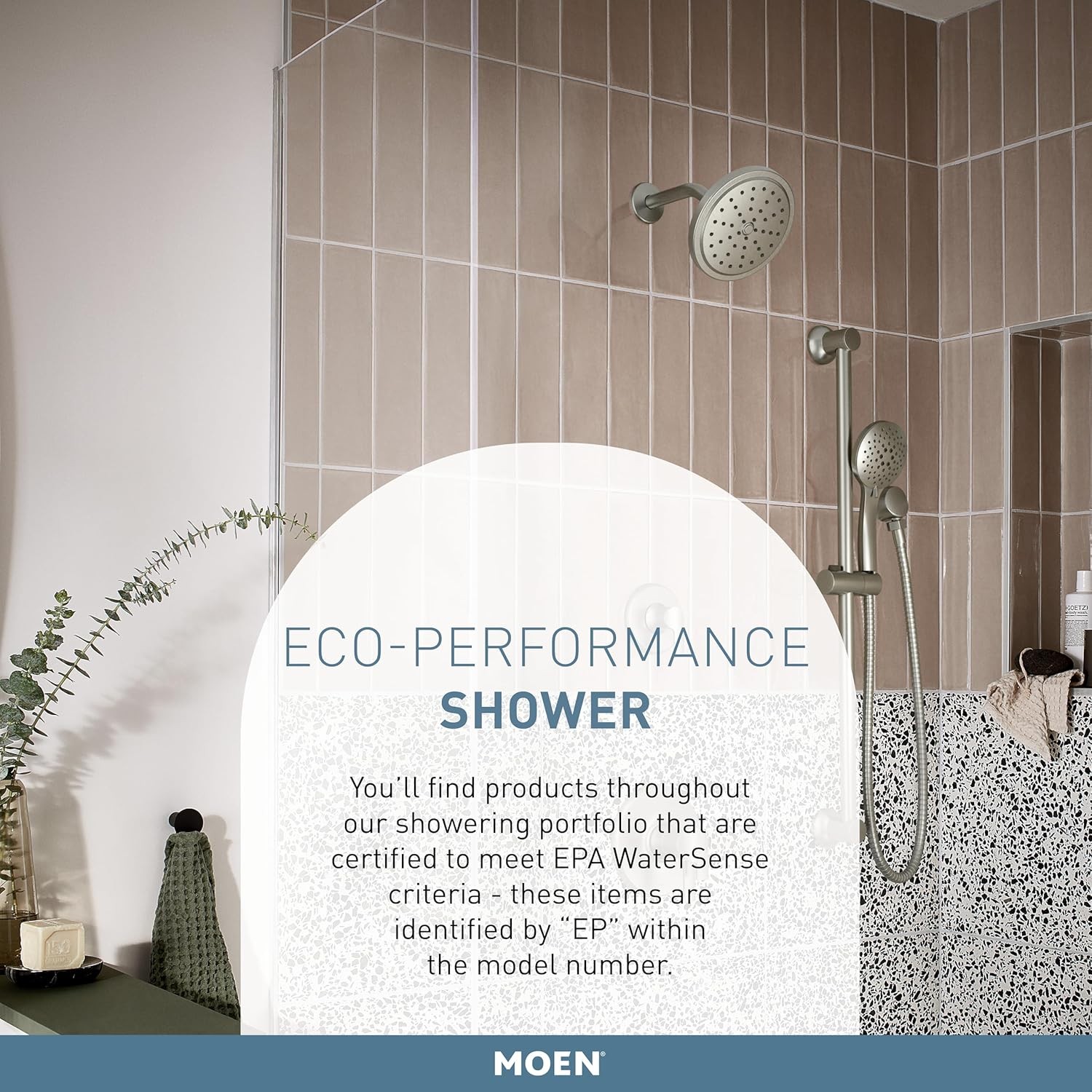 NEW CONDITION MOEN 3558EP 5-Spray 30 in. Eco-Performance Wall Bar Chrome