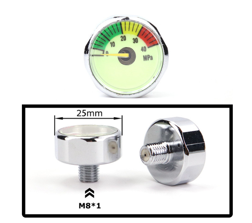 PCP Air Mini Micro Pressure Gauge Manometre Manometer 1/8BSP(G1/8) 1/8NPT M10 M8
