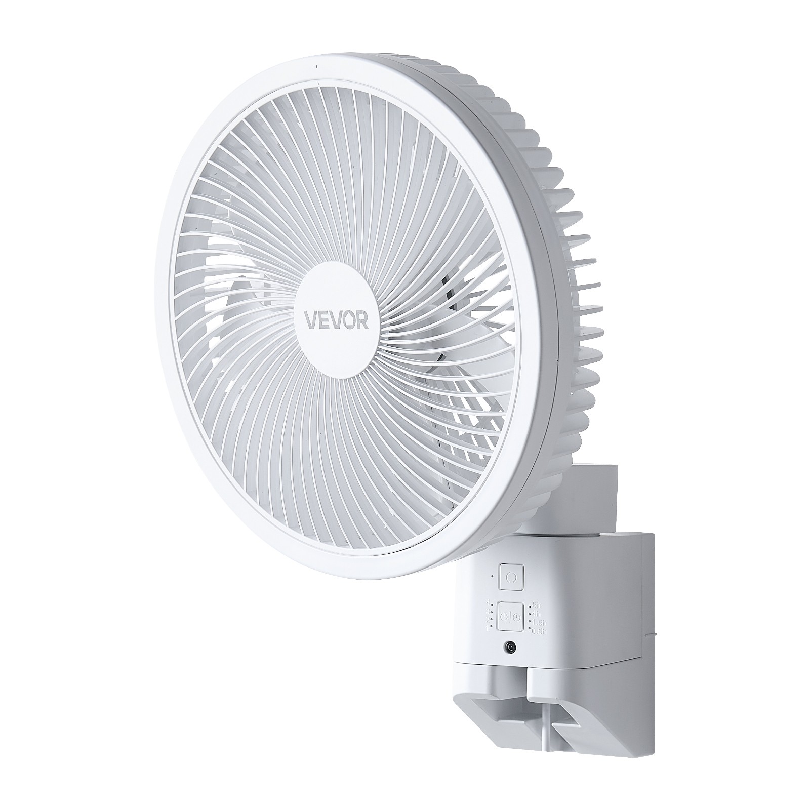 VEVOR 8.5 in Wall Mount Fan Oscillating with Remote Control 4 Speeds Timer Home