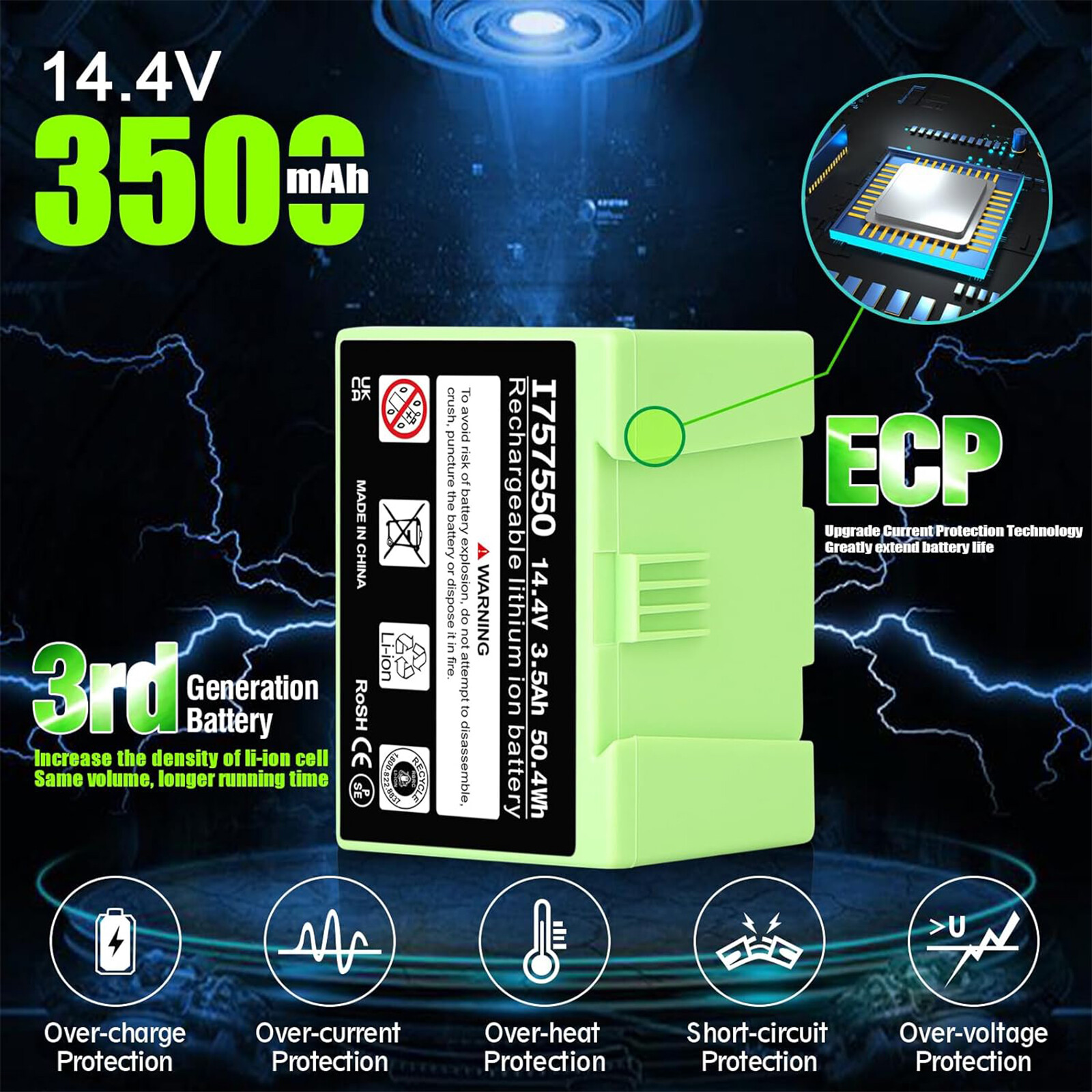 for iRobot Roomba 14.4V 3.5Ah Lithium Battery i3 i4 i6 i7 j7 i8 e e5 e6 ABL-D1