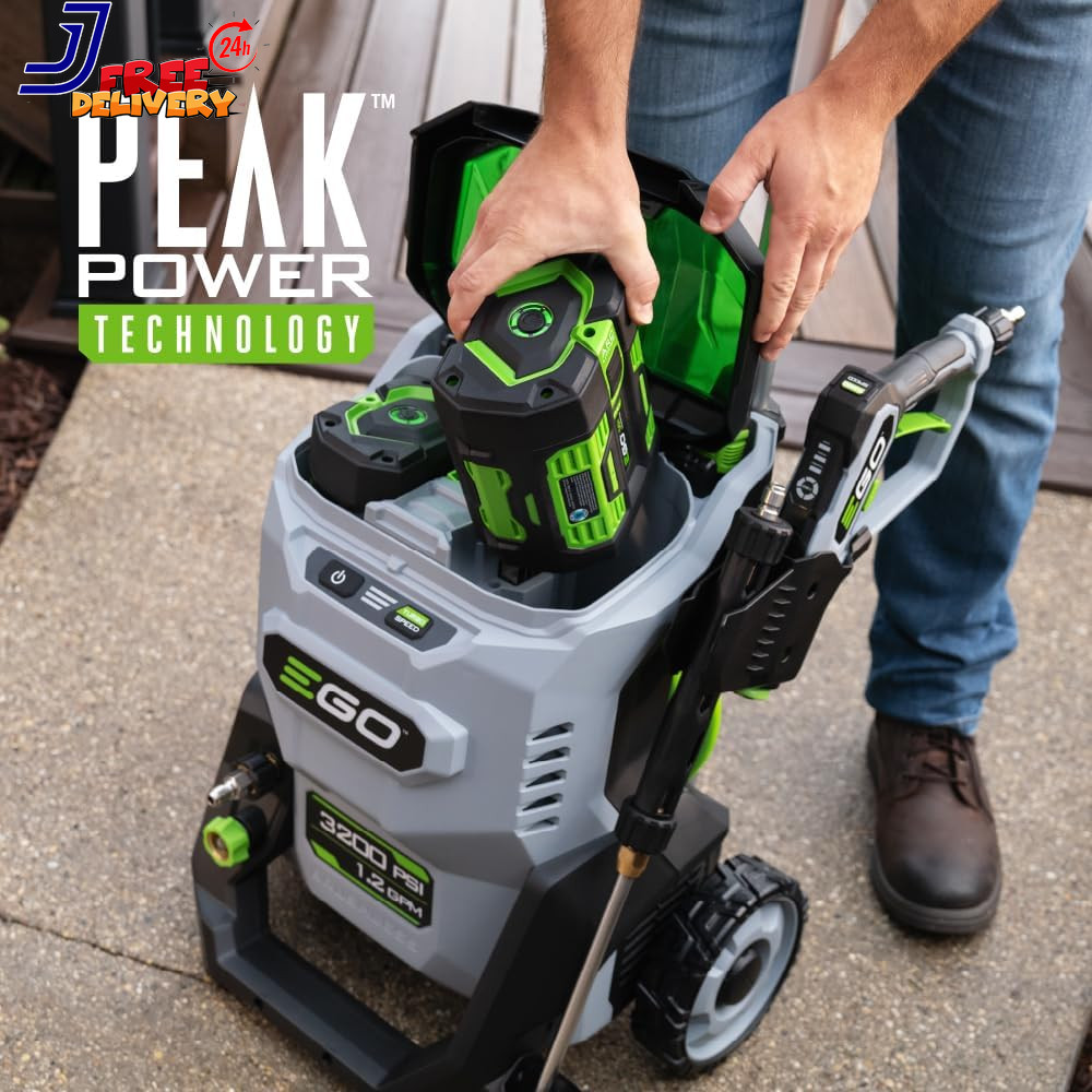 Power+ Electric Pressure Washer 3200 PSI Washer Battery and Charger Not Included