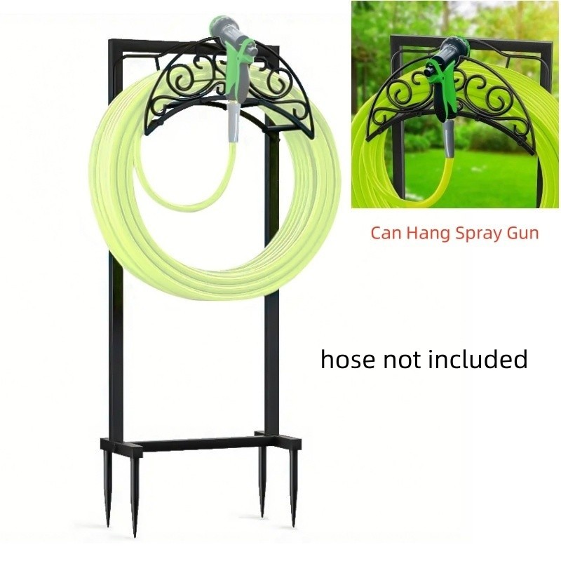 3 Types — 41.5″ Detachable Metal Garden Hose Holder Hanger Freestanding 4 Spikes