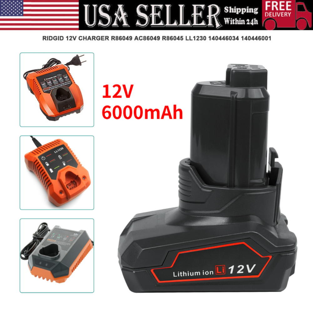 For Ridgid R82059 Hyper Lithium 12 Volt 6.0Ah Battery R82007 R82008 R82008N